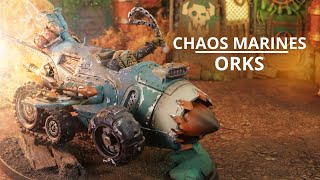 Chaos Space Marines vs Orks  A 10th Edition Warhammer 40k Battle Report [upl. by Wyatan]