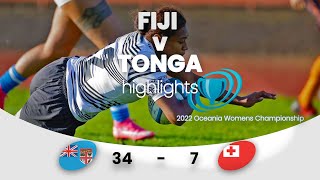 Fiji vs Tonga2022 Womens Oceania Rugby Championship [upl. by Eniretak]