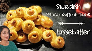 Fluffy Swedish StLucia Saffron Buns Recipe  Lussekatter  Christmas Special Saffron Buns [upl. by Ayhtak]