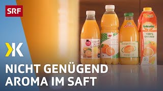 Fruchtsaft im Test Saft aus Konzentrat ohne Geschmack und Aroma  2021  Kassensturz  SRF [upl. by Ferreby]