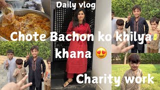 Day in My life  Bachon ko khilya Khana  Charity Work [upl. by Alastair]