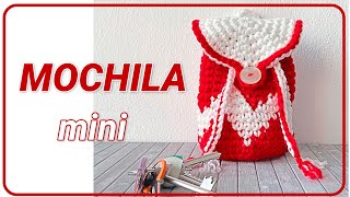 Mochila mini a crochet  bolso pequeño a crochet  riñonera  Tutorial paso a paso  Ideas by Lita [upl. by Ancier]