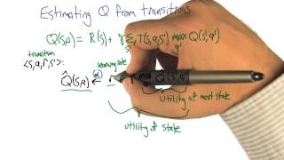 Estimating Q From Transitions  Georgia Tech  Machine Learning [upl. by Weidman]