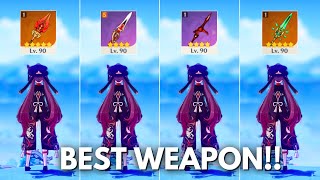 Best WEAPON for Hu Tao  Black Cliff or Dragons Bane Genshin Impact [upl. by Gabbi667]