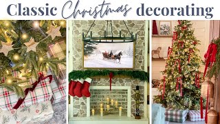 🎄 CHRISTMAS DECORATE WITH ME 2024 🎄 Classic Christmas Decorating Ideas  Christmas Living Room [upl. by Yme]