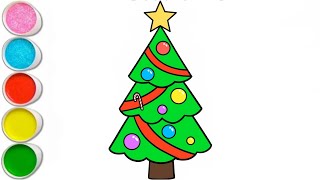 How To Draw A Christmas Tree Easy New Christmas Tree Drawing For Kids [upl. by Garibull]