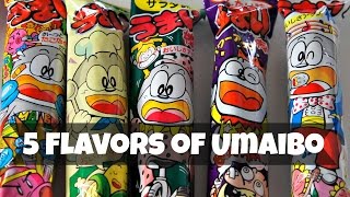 Tasting 5 Flavors of Umaibo [upl. by Arreip]