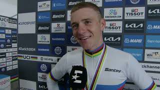 Remco Evenepoel  Interview at the finish  World Championships ITT Zürich 2024 [upl. by Linden]