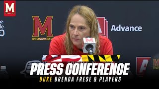 Maryland Womens Basketball  Head Coach Brenda Frese and Players Post Game Press Conference  Duke [upl. by Rehnberg908]