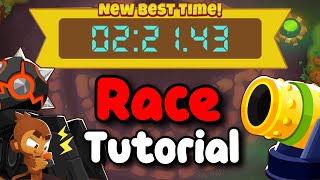 BTD6 Race Tutorial  guide  Carving Out A Run [upl. by Ahsirtap]