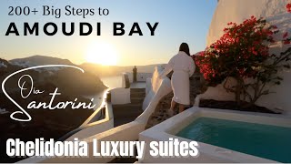 Part 2 Chelidonia Luxury Suites Oia Santorini to Amoudi Bay through 200 big steps in fall season [upl. by Anasxor690]