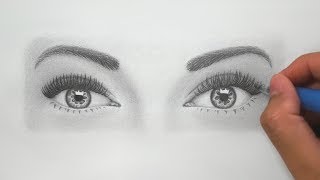 How to Draw Realistic Eyes for BEGINNERS  Super Detailed Instructions [upl. by Anifares]