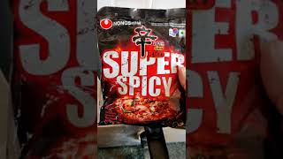 Super Spicy Noodles🥵🔥 Nongshim Super Spicy Vegetarian Ramen shorts trending food koreanfood [upl. by Novyak]