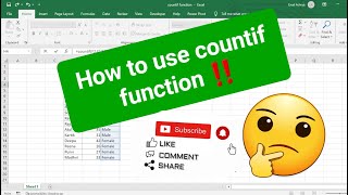 countif function in excel  countif function excel in hindi [upl. by Zel]