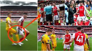 Declan Rice gets sent off for apparently kicking the ball away from Joël Veltman  Arsenal [upl. by Ytirahc93]