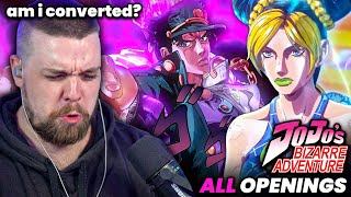 First Time Reacting to ALL JOJOS BIZARRE ADVENTURE OPs  Pts 16 [upl. by Enileqcaj199]