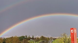 Enorme y espectacular Arcoiris en el cielo de MADRID en medio de Semana Santa 🌈 Beautiful rainbow [upl. by Jennette]