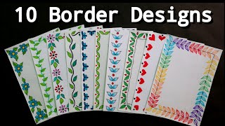 10 Border DesignsBorder Designs for Project File10 Quick and Easy Border Design ideas [upl. by Neirod]