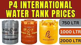 Poly P4 International Water Tank Price 2024  750 LTR 1000 LTR 2000 LTR in India [upl. by Sylera]