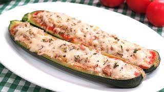 Calabacín relleno de Atún al Microondas  Receta en Menos de 10 Minutos [upl. by Keefer]