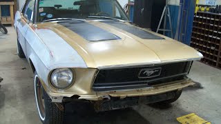 1968 golden nugget special Mustang Restoration removing doors trunk lid brackets radiator Part 7 [upl. by Fabriane115]