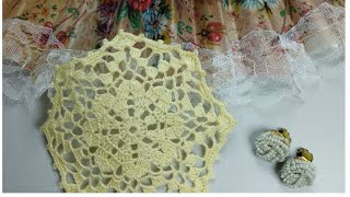 Small openwork crochet doily Маленькая ажурная салфетка вязаная крючком [upl. by Langill6]