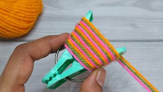 Amazing 3 Beautiful Woolen Yarn Flower making ideas with Cloth Pin  Easy Sewing Hack [upl. by Linzy]