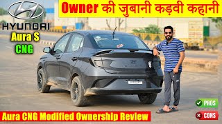 Owner ने खोल दी Aura CNG की पोल  2024 Hyundai Aura CNG Ownership Review Best CNG Car For Daily Use [upl. by Ahseyd]