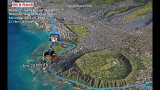 Hapalua – Hawaii’s Half Marathon 2024 fly over the halfmarathon 3D course map [upl. by Yeta913]