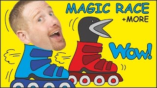 Magic Race  Wheels on the Bus  MORE Stories for Kids from Steve and Maggie  Wow English TV [upl. by Accever718]