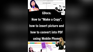 Gdocs How to quotMake A Copyquot insert a picture and convert to pdf file using mobile phone [upl. by Mclaughlin]