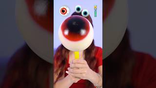 ASMR Giant Gummy Eyeball Lollipop Candy shorts [upl. by Trefler]