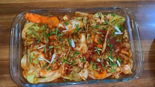 Veg Korean Kimchi With Indian Cabbage At Home  Dilu’s Kitchen [upl. by Iamhaj26]