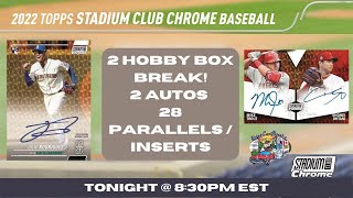 NEW RELEASE 2022 Topps Stadium Club Chrome  2 Hobby Box Break [upl. by Ataliah82]