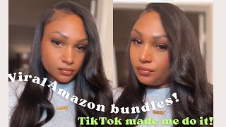 DIY Quick Weave using Viral Bundles from Amazon UNSPONSORED Hair Review Ghost Shopper Series Ep 1 [upl. by Nirtak]