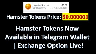 Hamster Tokens Price 0000001 Hamster tokens exchange limit is 1000 tokens 😔 [upl. by Doris]