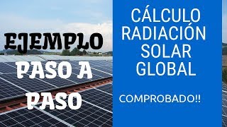 Ejemplo de cálculo de la radiación Solar Global sobre un panel solar inclinado  Video 20 [upl. by Ivah]