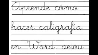 APRENDE COMO HACER CALIGRAFIA EN WORDACTIVIDADES DE APRESTAMIENTO PARA NIÑAS Y NIÑOS [upl. by Thomson]