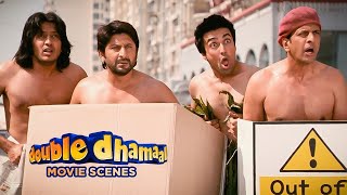 The Rise of Sanjay Dutt Fortune  Riteish Deshmukh and Arshad Warsi  Double Dhamaal Movie Scenes [upl. by Ahsenac]