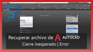 Autocad  Recuperar archivo de Autocad por cierre inesperado o error Tutorial en español HD [upl. by Lynn]