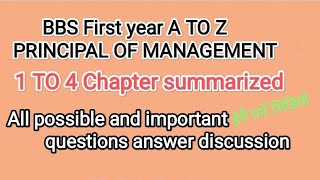 How to pass Principle of management BBS first year1 to 4 chapter Summarizedexam Quick Revision [upl. by Elacim]