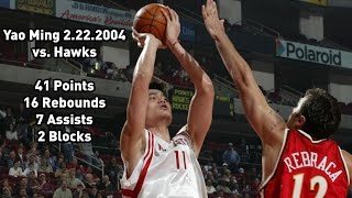 Yao Ming vs Atlanta Hawks 2222004 Full Highlights  41 points 16 rebounds 7 assists amp 2 blocks [upl. by Abagail]