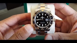 Discontinued Rolex GMT Master II 116713ln  Two Tone  and sticker removal [upl. by Curson]