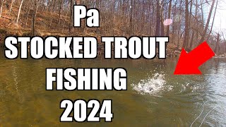 Pa Trout Fishing 2024 INSANITY Stocked Trout Fishing [upl. by Rolfe]