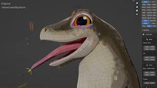 Stylized Lizard face rig demo  Made in Blender [upl. by Hannis]