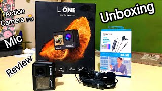 Unboxing Action camera and Mic  Izi one action camera  Boya M1 mic [upl. by Mauralia67]