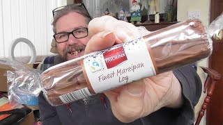 Finest Marzipan log covered in chocolate with Nougat review [upl. by Nigam891]