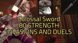 Elden Ring PVP Colossal Sword Guts sword VS ganks and Duels 80 STRENGTH [upl. by Devan]