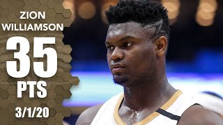 Zion Williamson scores careerhigh 35 points in Lakers vs Pelicans  201920 NBA Highlights [upl. by Elder96]