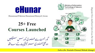 eHunar  hunarmand kamyab jawan program  free courses in pakistan 2024 [upl. by Hamilton156]